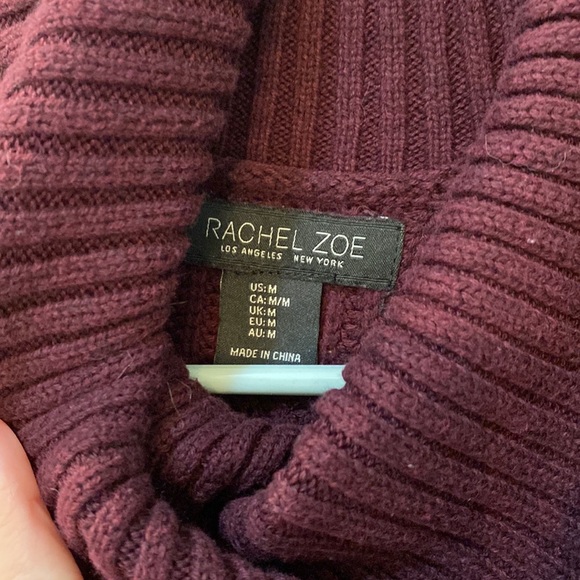 Rachel Zoe Wine Cowl Neck Oversized Sweater Medium - Picture 2 of 3